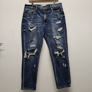 Kancan Jeans Womens 13/30 Larisa Ultra High Rise Straight Medium Wash Mom Jeans